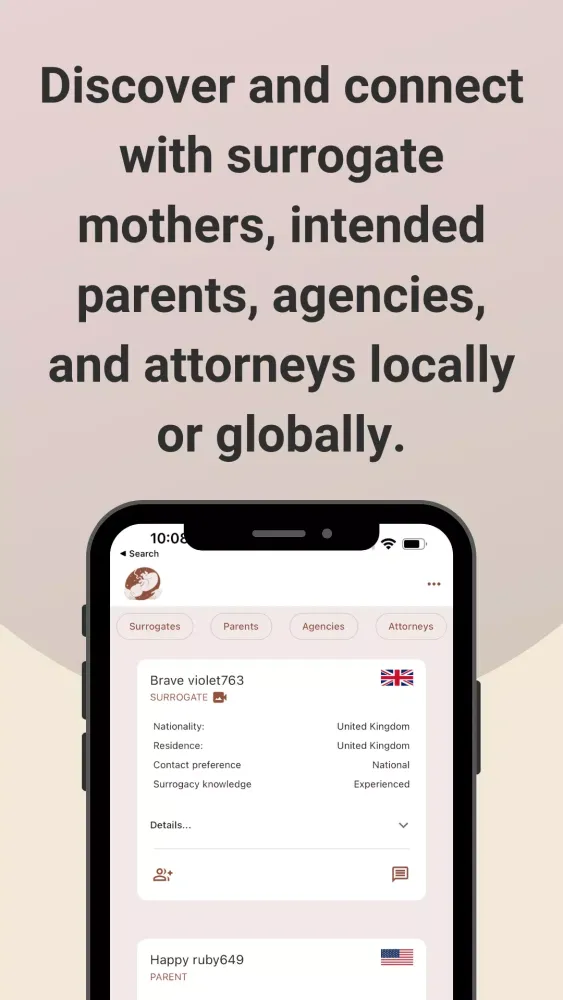 Surrogacy App Screenshots