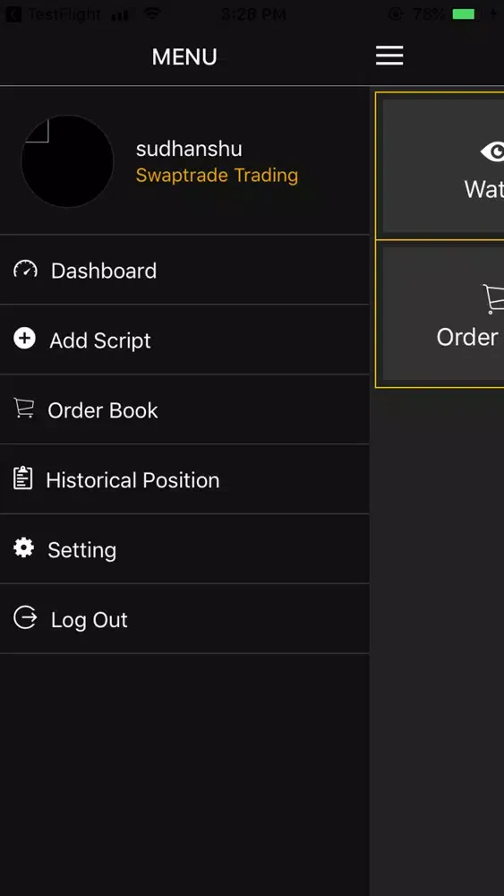 Tangkapan layar Swaptrade-Virtual Trading