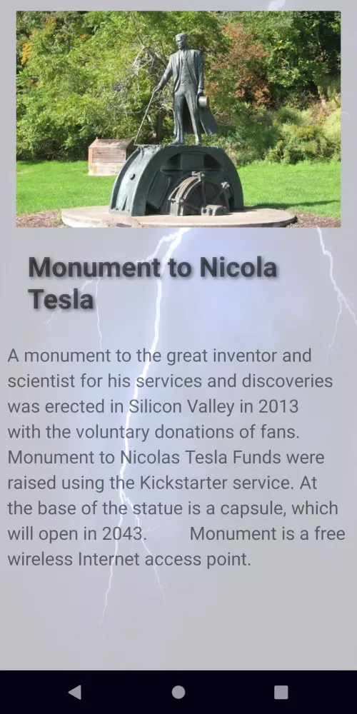 Ảnh chụp màn hình của Nikola Tesla. Biography.