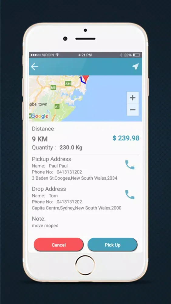 Captures d'écran de Captain Logistics Driver App