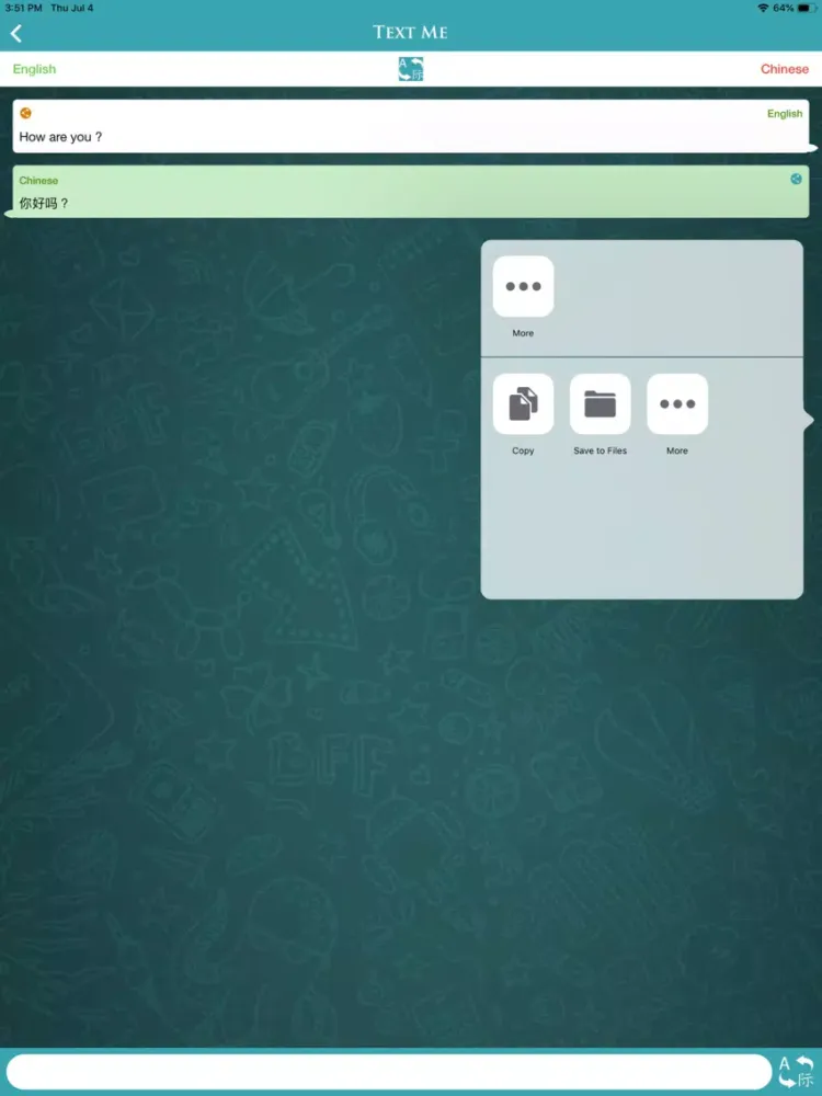 Ảnh chụp màn hình của Text Me - The Chat Translator iPad 