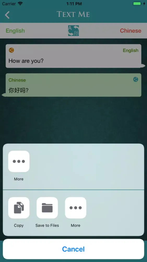 Ảnh chụp màn hình của Text Me - The Chat Translator
