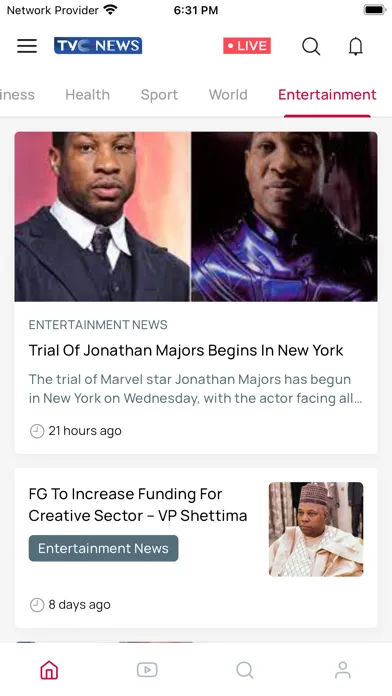Скриншоты TVC News App