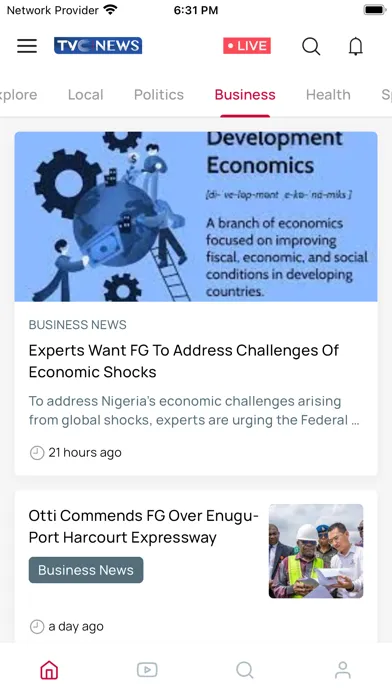 Скриншоты TVC News App