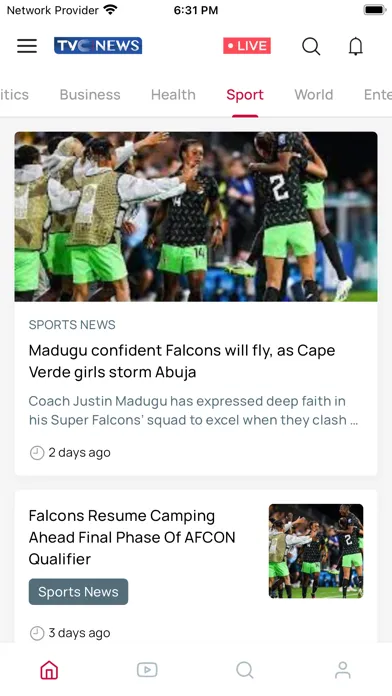 Скриншоты TVC News App