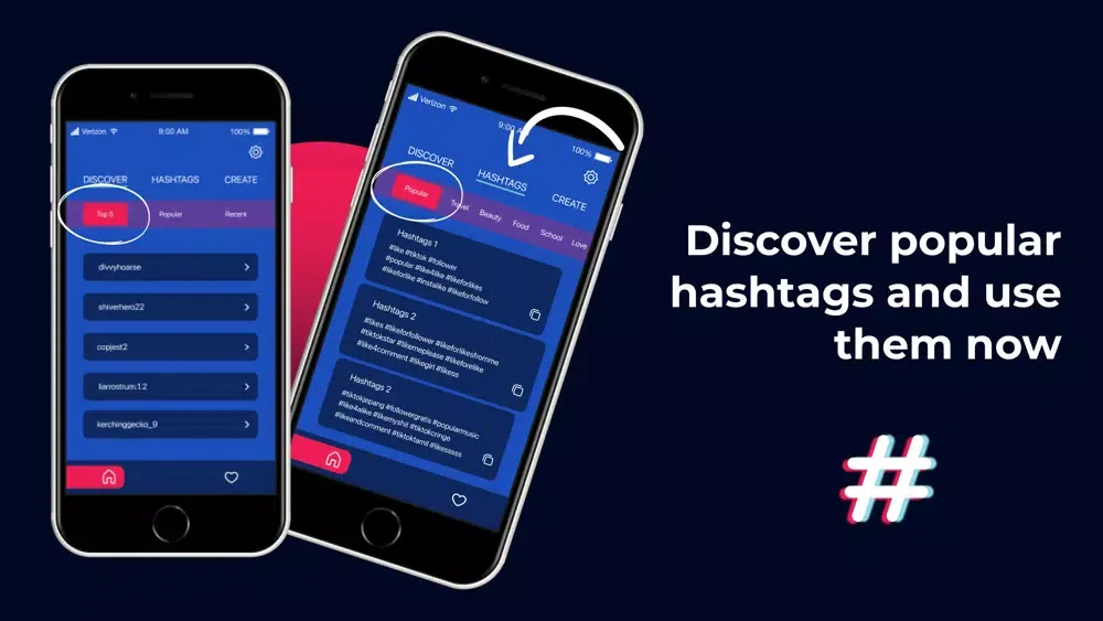 Video Like with TikTok Hashtag Screenshots