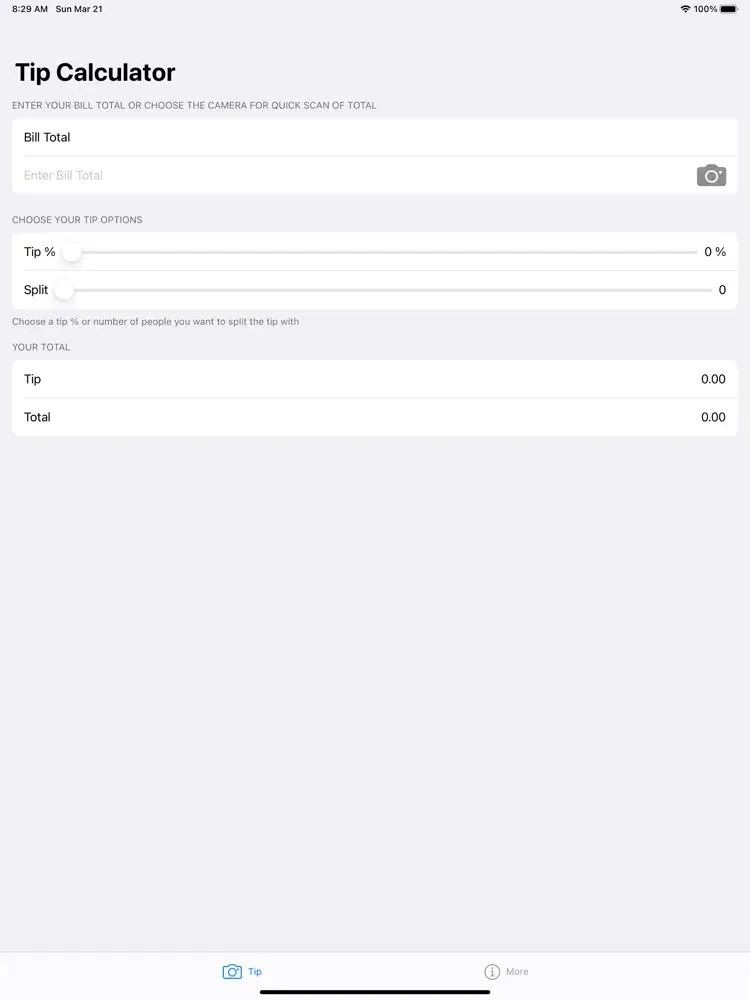 Tip Calculator - Instantly iPad  Screenshots