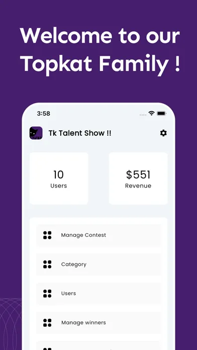 TKTalent show Admin Screenshots