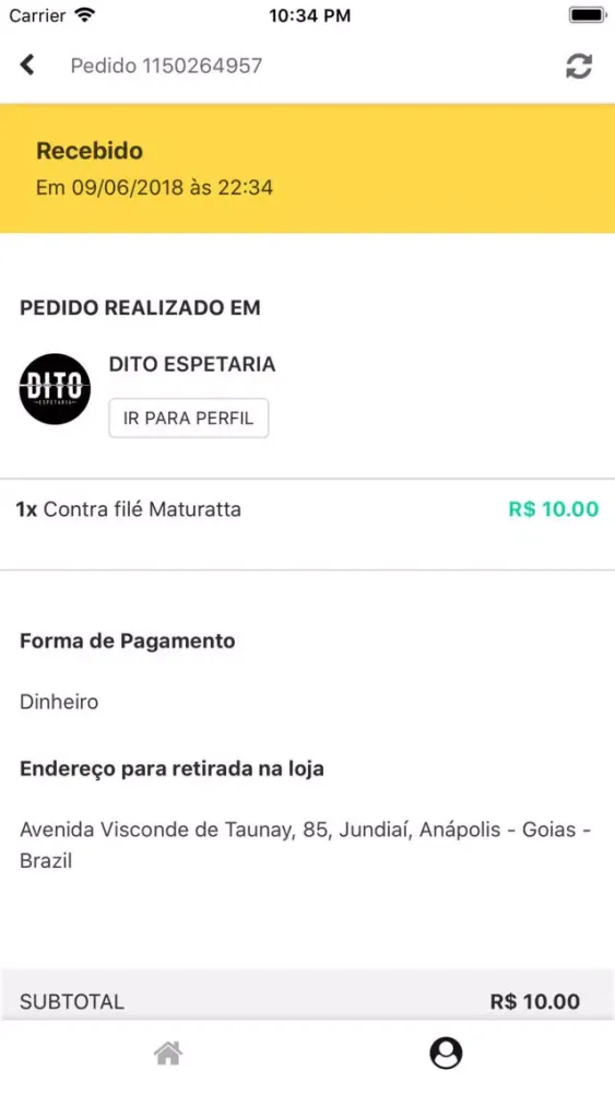Capturas de tela do Dito Espetaria