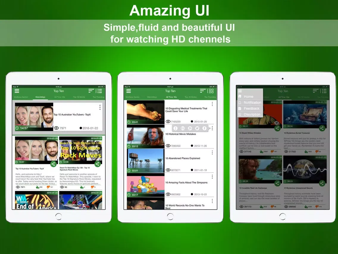 Latest Top 10 Videos iPad 应用截图