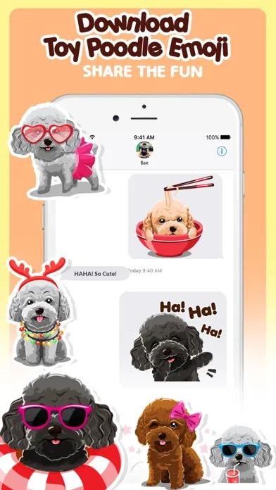 Toy Poodle Dog Emojis Stickers應用截圖