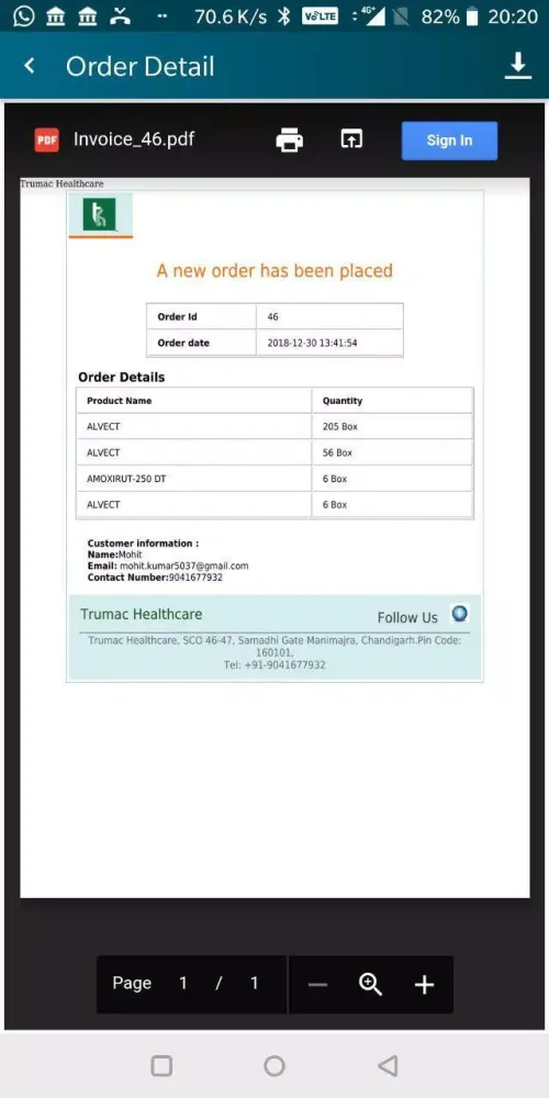 Tangkapan skrin Trumac Healthcare