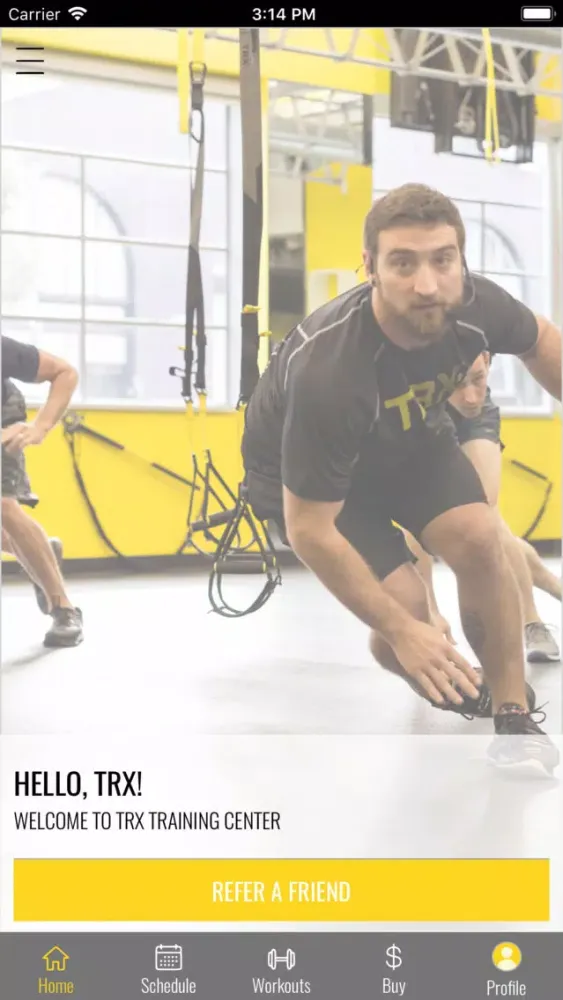 Capturas de pantalla de TRX Training Center.