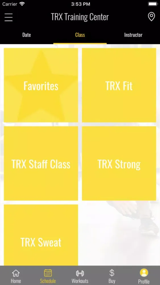 Capturas de pantalla de TRX Training Center.