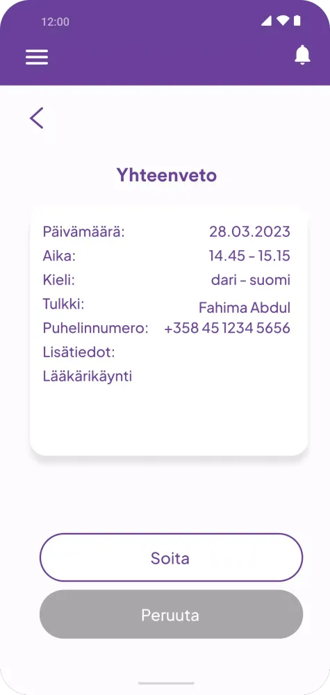 Screenshot di TTM Interpreter App