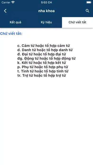 Capturas de tela do Từ điển từ Hán Việt