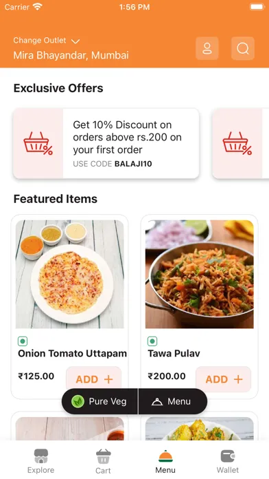 Скриншоты Balaji Pure Veg