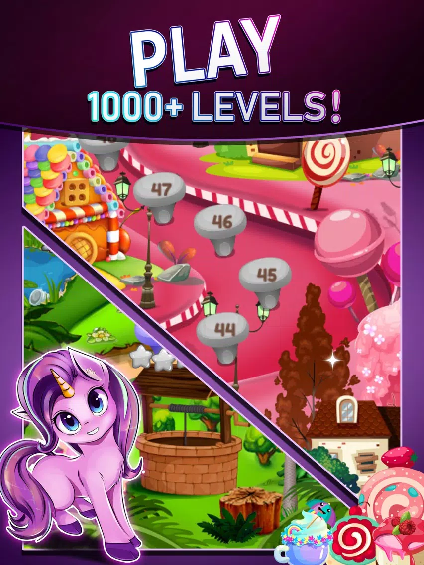 Magic Unicorn pop match 3 iPad  Screenshots