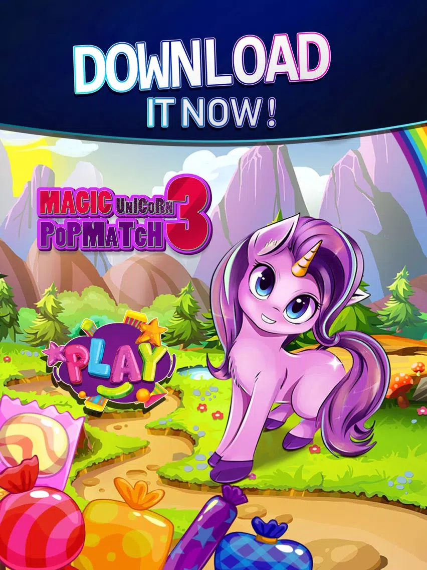 Magic Unicorn pop match 3 iPad  Screenshots