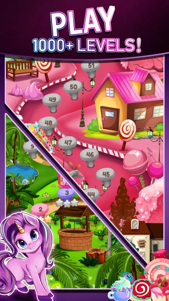 Magic Unicorn pop match 3 Screenshots