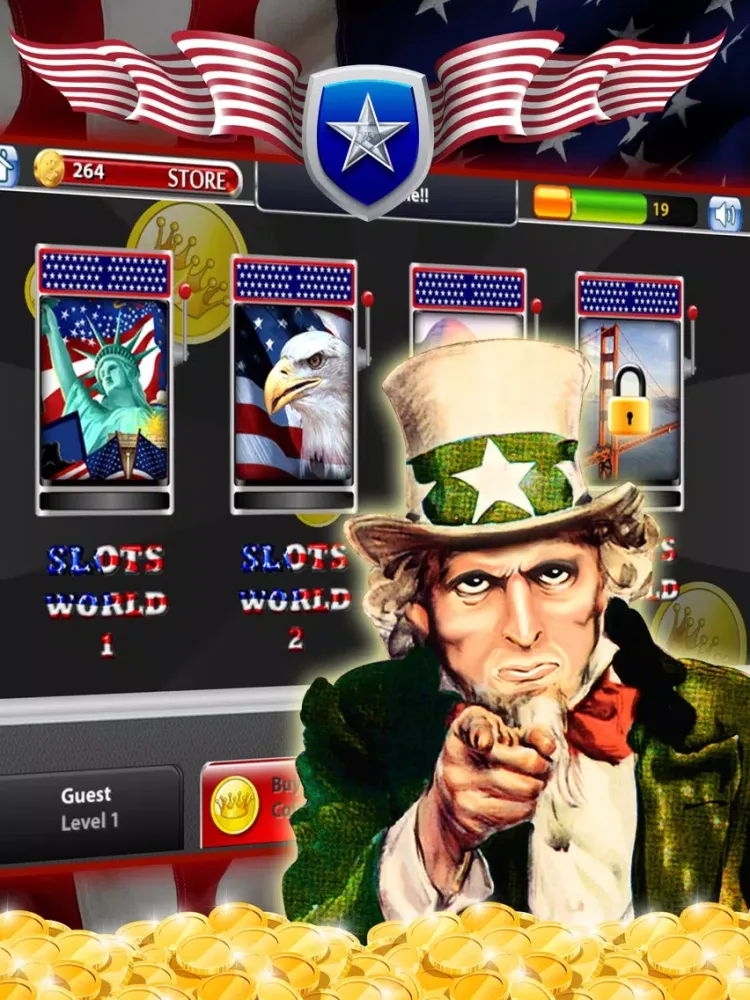 'A New American Slot Machine - a Free Classic Deluxe Casino Adventure iPad Screenshots