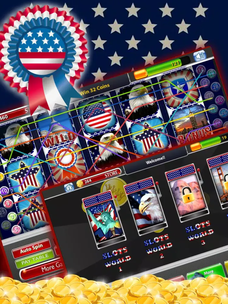 'A New American Slot Machine - a Free Classic Deluxe Casino Adventure iPad Screenshots