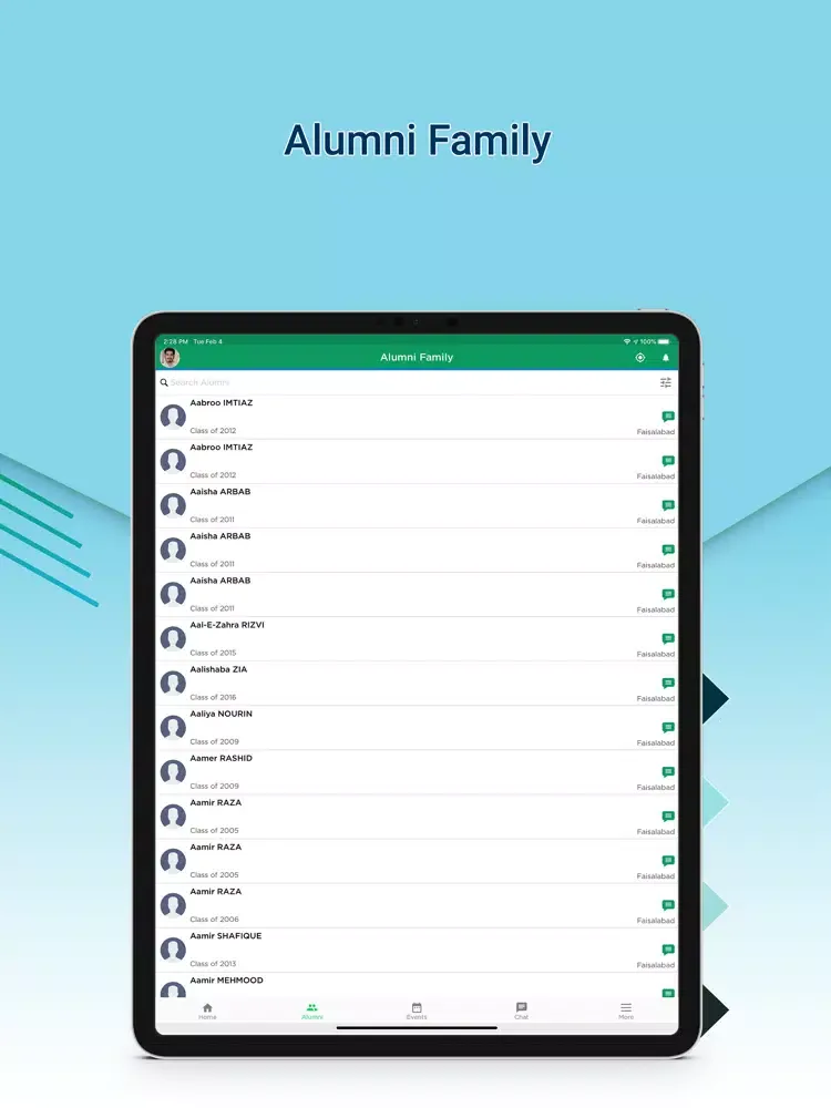 Captures d'écran de TUF-Alumni iPad 