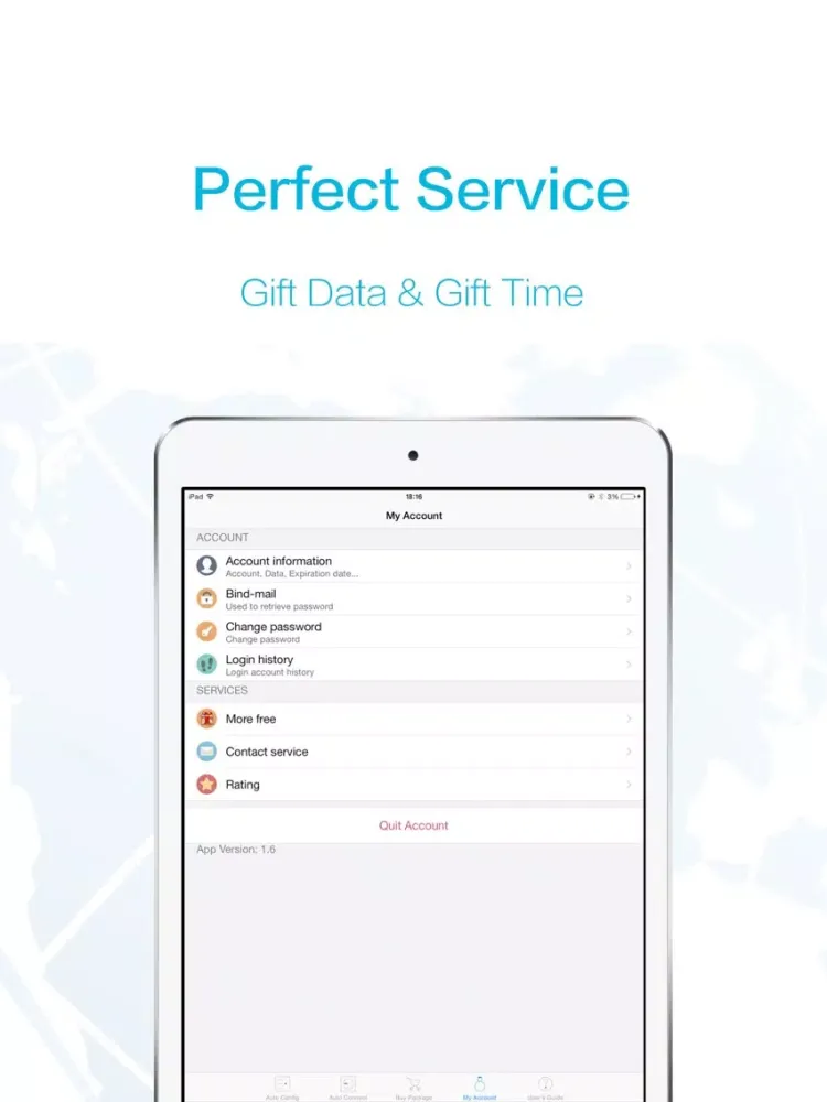 Zrzuty ekranu 6VPN - Best VPN for iPhone & iPad, Blocked Websites & Online Games Accelerator iPad 