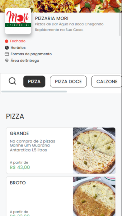 Zrzuty ekranu Pizzaria Mori
