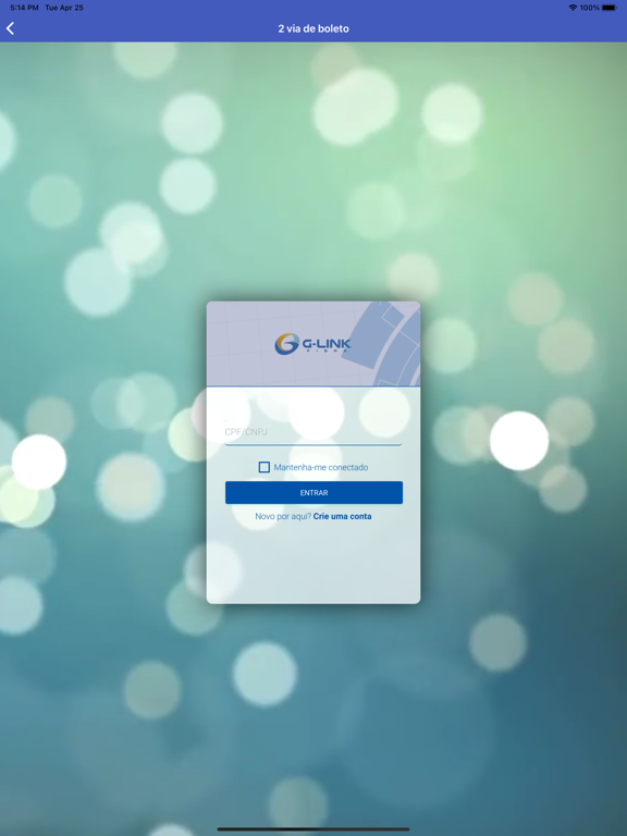 ภาพหน้าจอของ G-link Fibra iPad 