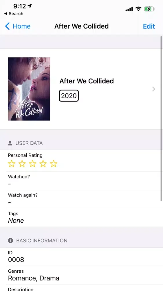 Ảnh chụp màn hình của Watched