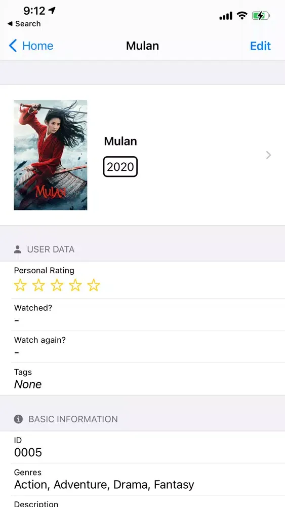 Ảnh chụp màn hình của Watched