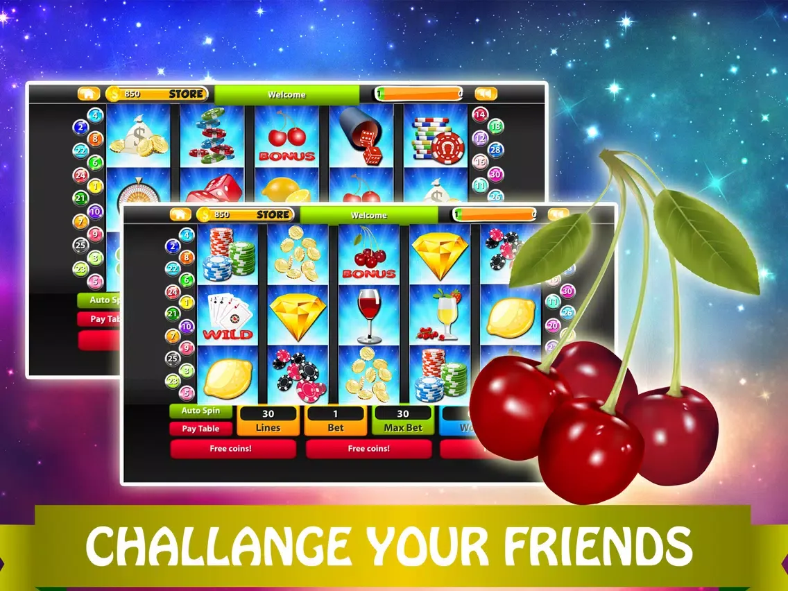 Captures d'écran de Wild Cherries Slot Machines: Red Blazing! Play The Favorite JACKPOT Wheel Casino iPad 