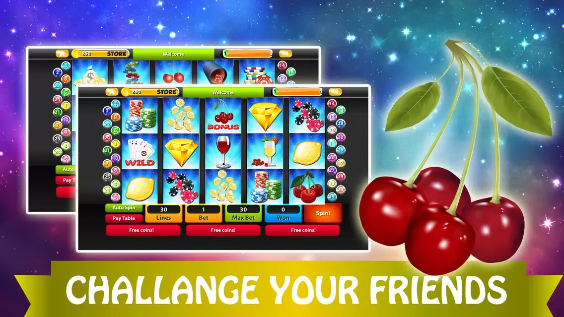Captures d'écran de Wild Cherries Slot Machines: Red Blazing! Play The Favorite JACKPOT Wheel Casino
