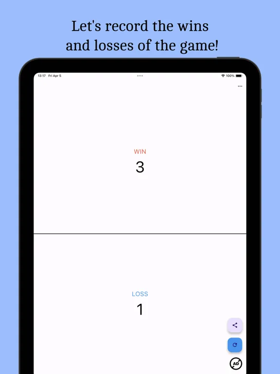 Win-Loss Counter iPad 應用截圖