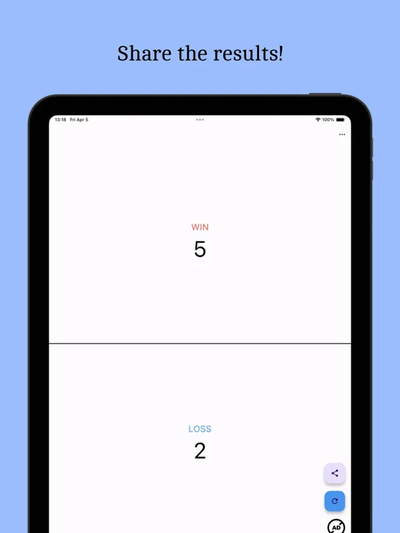 Win-Loss Counter iPad 應用截圖