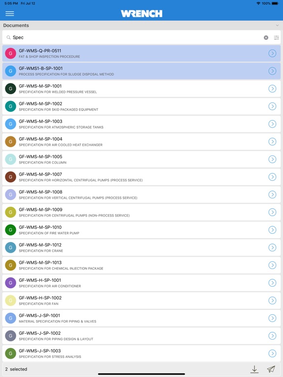 Tangkapan layar SmartProject iPMS iPad 