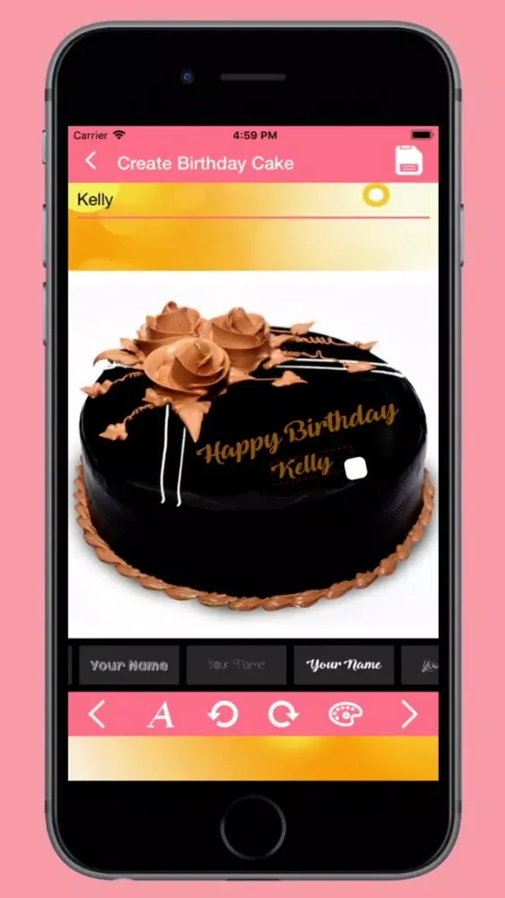 Capturas de tela do Write Name on Cake