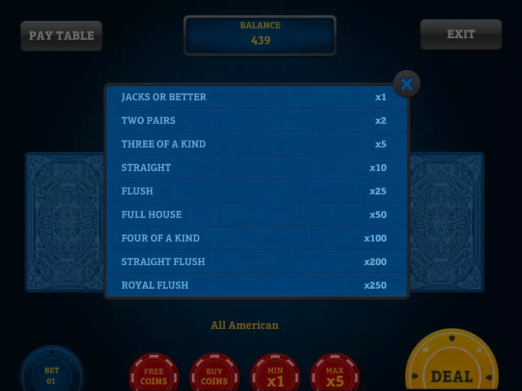 Royal Video Poker - All American, Jacks or Better, & Bonus Flush iPad  स्क्रीनशॉट