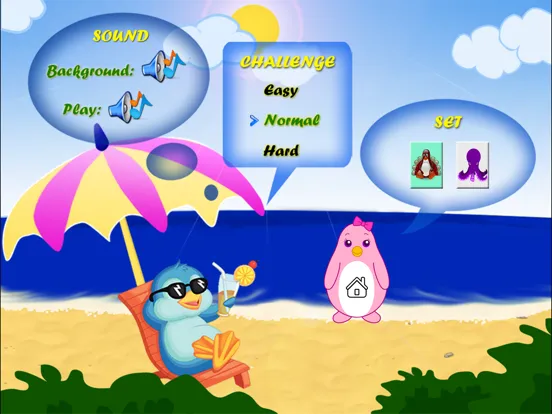 Bird Beach - memo brain to match same classic pet cards iPad  Screenshots