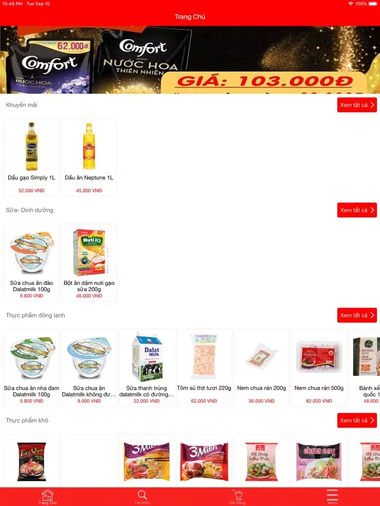 ภาพหน้าจอของ VHBMart - Siêu thị Vì Hòa Bình iPad 