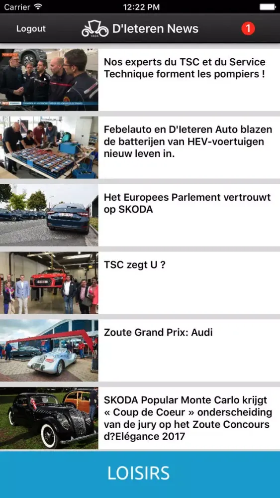 Ảnh chụp màn hình của D’Ieteren News