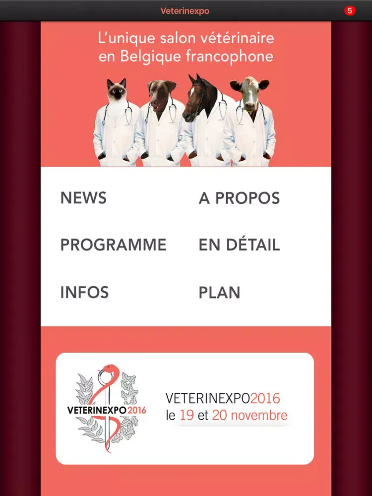 Tangkapan layar Vétérinexpo iPad 
