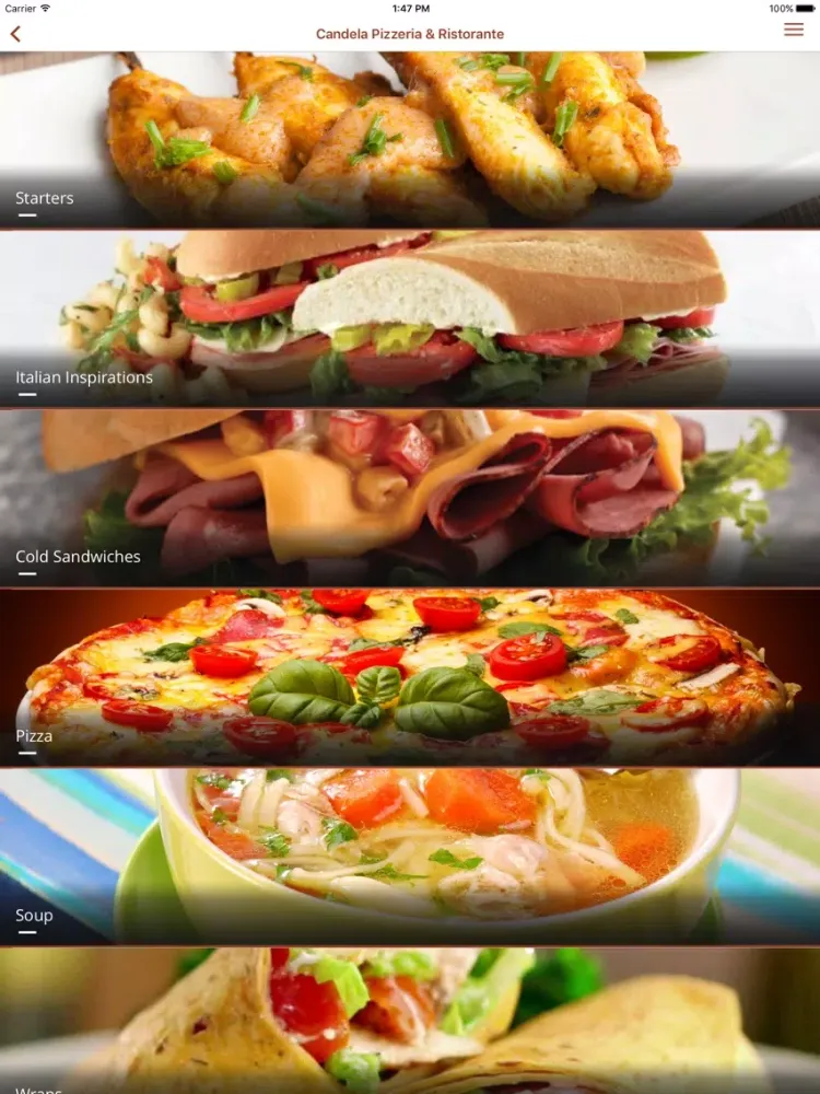 Candela Pizzeria & Ristorante iPad  স্ক্রিনশট