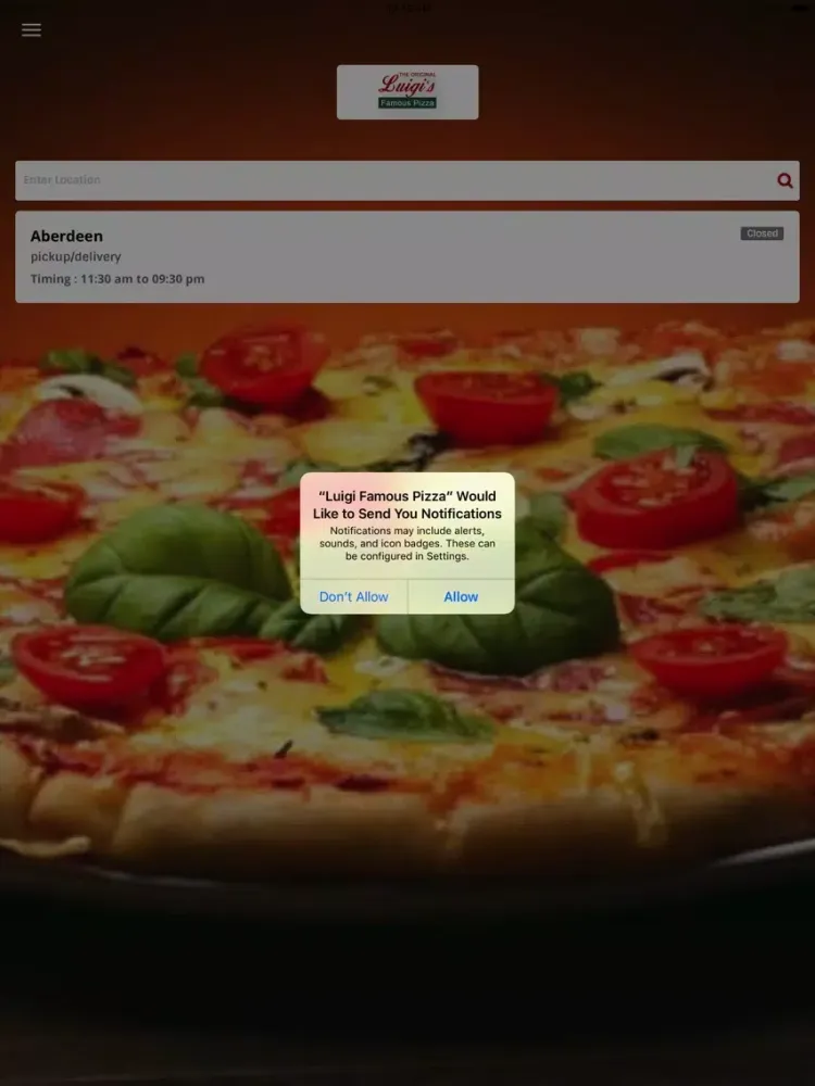 Luigi Famous Pizza iPad  سکرین شاٹس