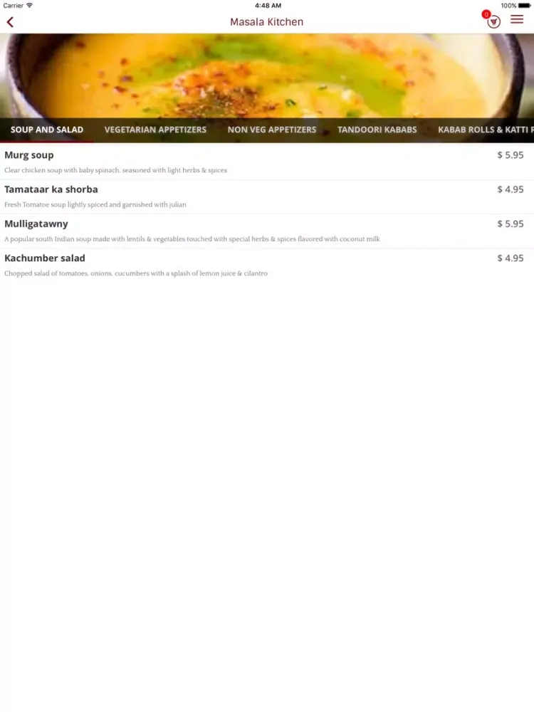 Masala Kitchen NJ iPad  Ekran Görüntüleri
