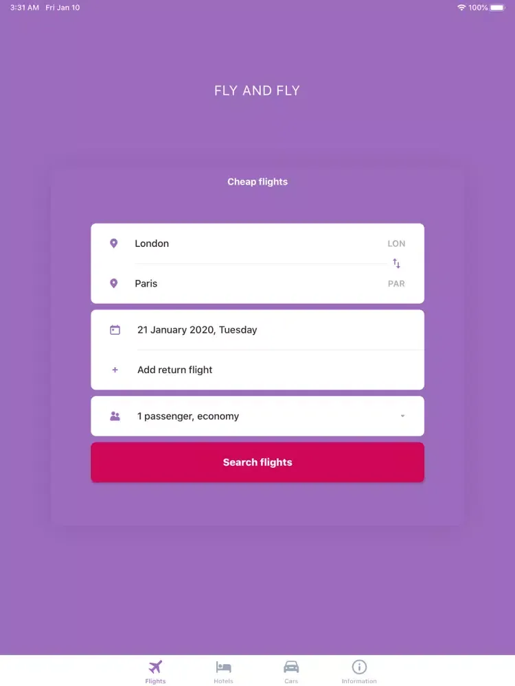 ภาพหน้าจอของ Fly & Fly - flight ticket iPad 