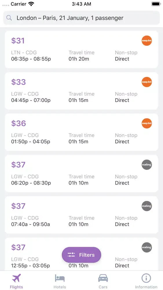 ภาพหน้าจอของ Fly & Fly - flight ticket