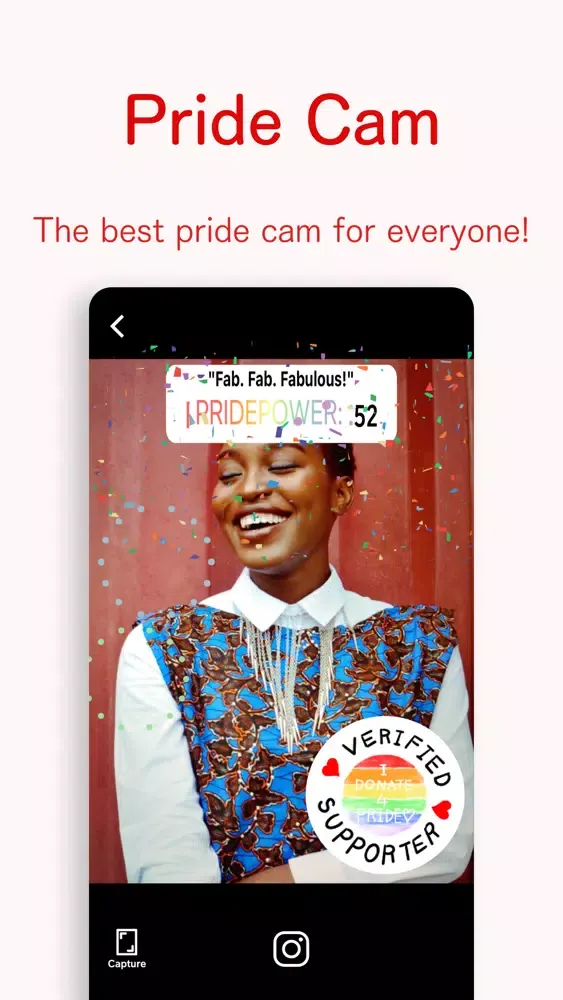 Capturas de tela do Pride Cam with Supporter Badge