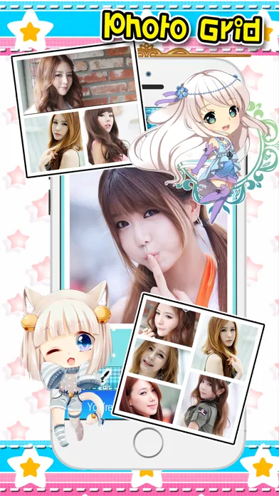 Sweet Camera and Cartoon Sticker Frame スクリーンショット